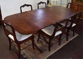 Sold at Auction: Duncan Phyfe, DUNCAN PHYFE STYLE MAHOGANY DINING TABLE & CHAIRS