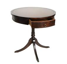 Sold at Auction: Sheraton Style Mahogany & Leather Drum Table