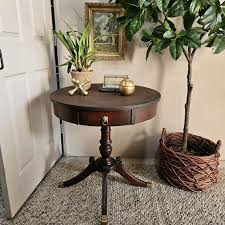 SOLD * SOLD* SOLD* Antique Mohagany Round Drum Table With Claw Feet. - Etsy Canada