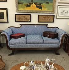 Antique Duncan Phyfe Style Rolled Arm Sofa