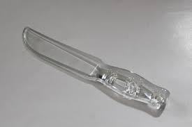 vintage depression glass fruit knife, 1930s 40s glass blade ...