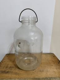 Vintage Anchor Hocking Glass Jar With Wire Handle Marked ...