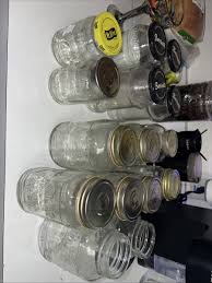 Empty Liquor, Wine Bottles And Mason Jars. Crafts, Glass ...