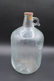 Vintage One Gallon Clear Glass Jug with Finger Loop 12" tall | eBay UK