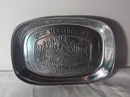 Vintage Pewter Serving Tray Wilton Columbia Give Us This Day ...