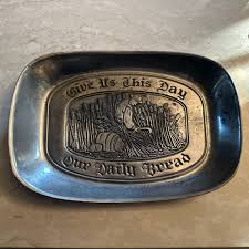 Vintage Pewter Bread Tray Duratale by Leonard "Give Us This ...