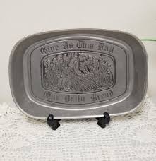 Vintage Pewtarex Bread Tray: Engraved Harvest Scene, Made in ...