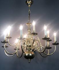 Large Polished Brass Dutch Baroque 12-Light Chandelier For ...