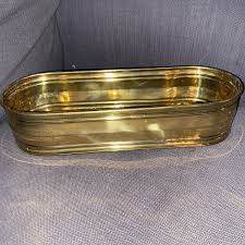 Vintage 12” Bristol Solid Brass Window Box Tub Planter ...