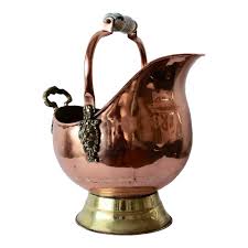 English Victorian Helmet Style Copper Brass Coal Scuttle ...