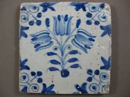 Antique Dutch flower tile three tulip 17th century - free ...
