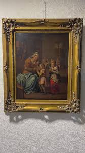 Antique A.Van Ostade Dutch School original oil painting, Genre scene – MaksArtGallery