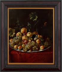 Unknown - Mid-17th-Century Neapolitan School, Still Life With Grapes, Peaches and Plums For Sale at 1stDibs