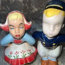 Vintage Ceramic Arts 1950's DUTCH BOY GIRL KISSING Figurines Marriage Set mcm | eBay