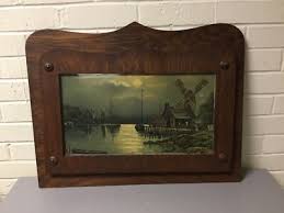 ANTIQUE VTG MISSION STYLE LARGE PICTURE FRAME WALL MAGAZINE ...