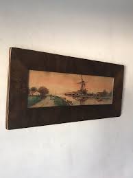 19TH CENTURY LANDSCAPE PAINTING -SIGNED AM- VINTAGE ANTIQUE ...