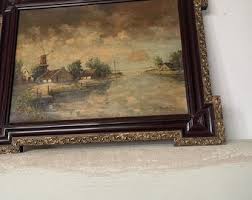 Fabulous Antique Oil Landscape Painting on Canvas, Old ...