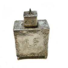 Dutch Miniature Footed 833 Silver Tea Caddy c. 1900 Repousse ...