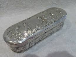 Magnificent dutch 833 embossed silver snuff ?box hunting ...