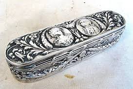ANTIQUE SILVER SNUFF BOX *MARIE ANTIONETTE & LOUIS 16th* c ...