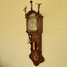 Antique Wall Clock with Decorative Angels and Ornaments | Chairish