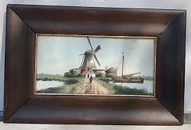 Old or Antique Watercolor Painting Rural/Nautical Landscape ...