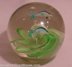 Unusual Swimming Fish & Bubbles Art Glass Paper Weight | eBay