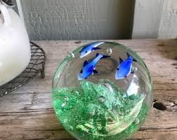 California Glass Studio / Art Glass / Single Stem / 5 Sided / Pentagon / Iridescent / Turquoise / Violet / Lavender / Aqua / Rainbow - Etsy