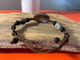 Vintage Lucite Beaded Bracelet and Black Beaded Butterfly ...