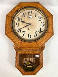 Oak U.s.g. Harness Oil Clock, Original Paper Face W/ So