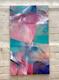 Vintage Bold Colorful Abstract Painting | Chairish