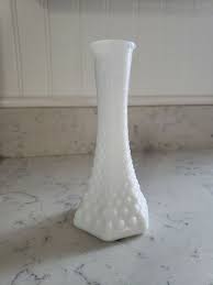 Vintage E. O. Brody Co White Milk Glass Hobnail Bud Vase USA ...