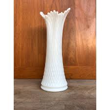 Vintage Mid-Century Modern Milk Glass Swung Glass Stretch ...