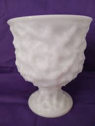 VINTAGE LARGE E.O. BRODY WHITE MILK GLASS TEXTURED 6 1/2 ...