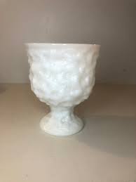Vintage E.O. Brody Footed Pedestal Milk Glass Bowl / Planter ...