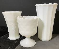 Lot 3 Milk Glass Vessels E.o. Brody & Others