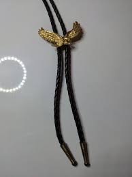 Gold Eagle Bolo Tie - Woven Leather - Black | eBay
