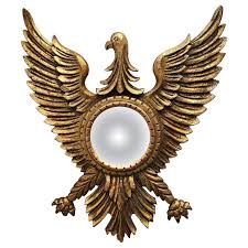 Regency Revival Giltwood Eagle Convex Mirror, 1950s For Sale ...