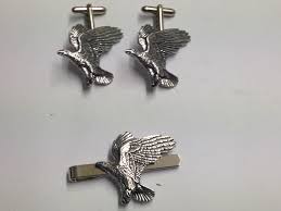Eagle Y14 on A Pair of Cufflinks With A Tie Slide Set Made ...