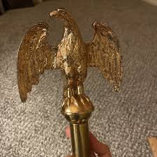 Antique Gilt Brass American Eagle Flagpole Topper Gorgeous ...