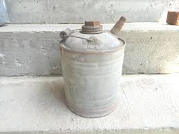 Vintage Kerosene Can Metal Wooden Handle Rusty Home Decor ...