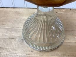 Vintage Clear Glass Oil Lamp Ribbed or Fluted Column ...
