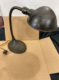 Antique Cast Iron Base Gooseneck Desk Lamp Industrial | eBay