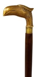 Vintage Brass Eagle Handle Victorian Wood Cane Walking Stick ...