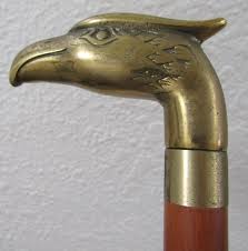 Antique Brass Eagle Handle and Wood Walking Stick Cane ...
