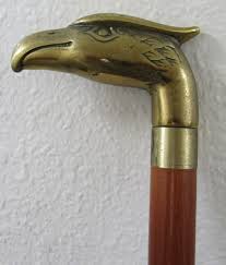 Antique Brass Eagle Handle and Wood Walking Stick Cane With ...