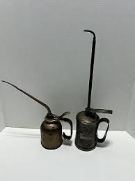 Vintage Metal Long Spout Oil cans Golden Rod & Eagle | eBay