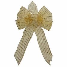 Northlight Glitter Striped 6-Loop Christmas Bow Decoration