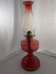 Eagle Hurricane Red Glass Oil Lamp Embossed 1950s 18.5" Tall ...