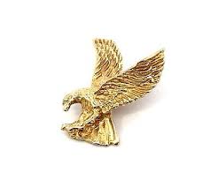 14KT YELLOW GOLD DIAMOND CUT EAGLE PENDANT 5.2 ...